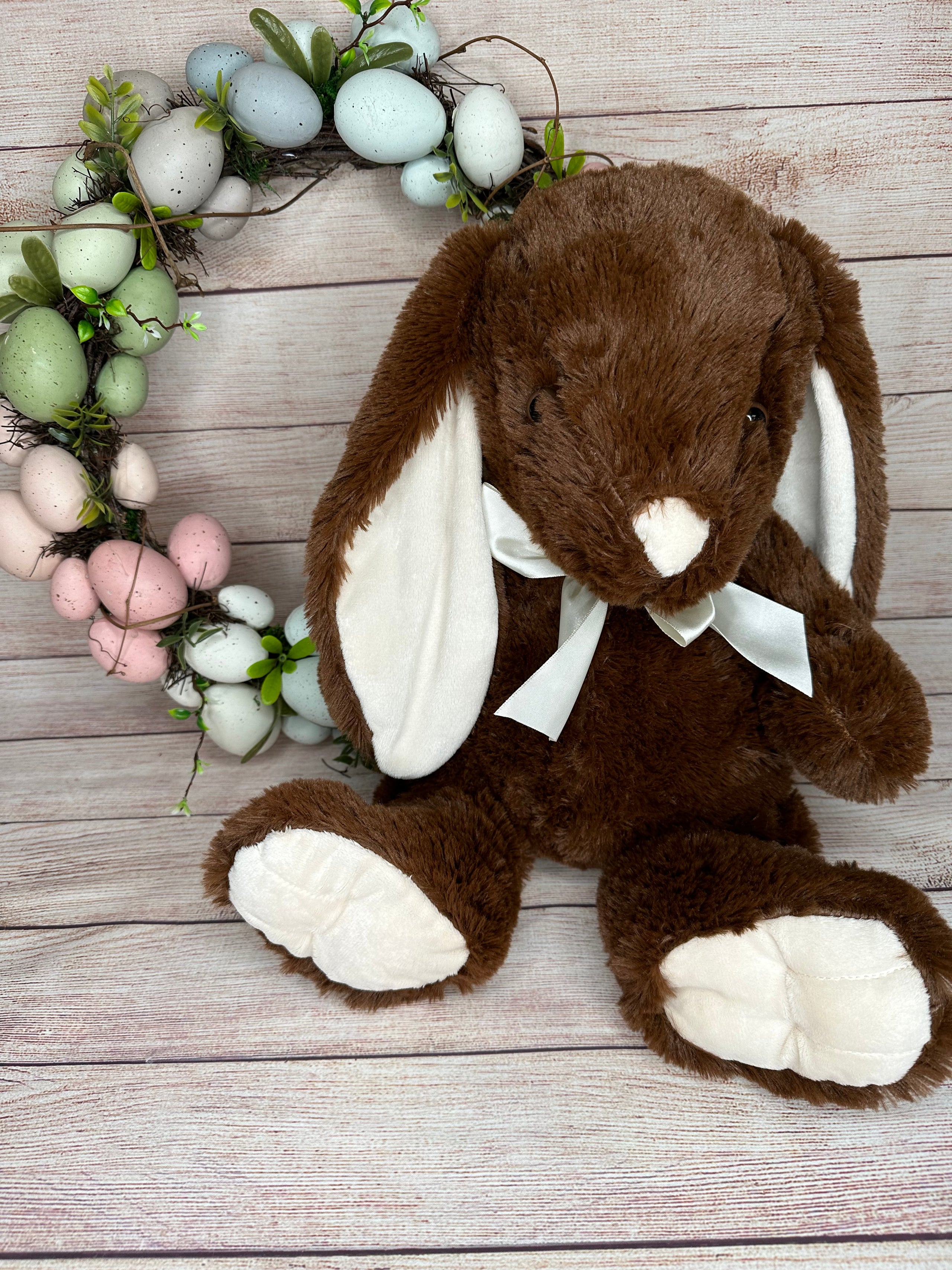 Chocolate Easter Bunny w Cream Ears Angie s Embroidery Creations